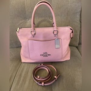 Coach Pink Pebbled Leather EMMA Zip Top F31467 Handbag